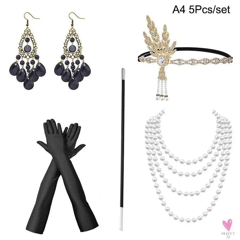 1920s Flapper - Charleston Costume, Great Gatsby Accessories, Pink Nude Headpiece, Feather Headband for Women & Girls