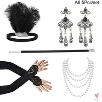 1920s Flapper - Charleston Costume, Great Gatsby Accessories, Pink Nude Headpiece, Feather Headband for Women & Girls