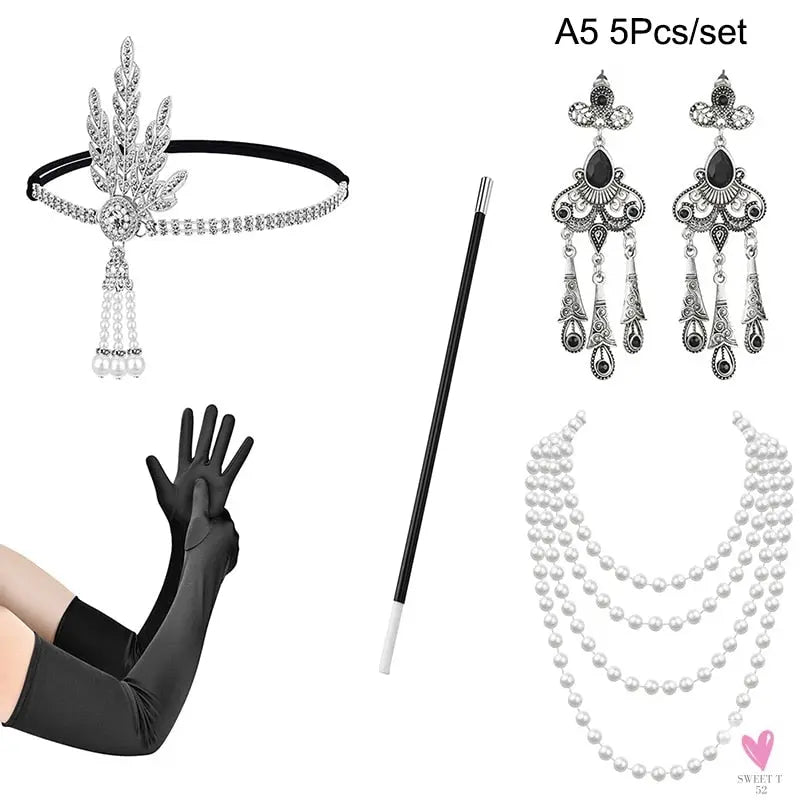 1920s Flapper - Charleston Costume, Great Gatsby Accessories, Pink Nude Headpiece, Feather Headband for Women & Girls
