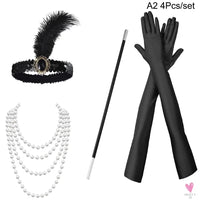 1920s Flapper - Charleston Costume, Great Gatsby Accessories, Pink Nude Headpiece, Feather Headband for Women & Girls