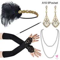 1920s Flapper - Charleston Costume, Great Gatsby Accessories, Pink Nude Headpiece, Feather Headband for Women & Girls