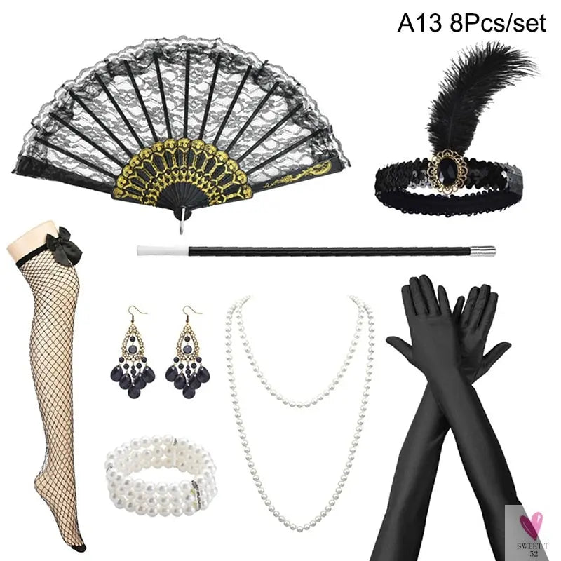 1920s Flapper - Charleston Costume, Great Gatsby Accessories, Pink Nude Headpiece, Feather Headband for Women & Girls