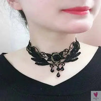 26 models Lace choker necklaces Gland De Tatouage Choker Collier Noir Dentelle Choker Collier Vintage Femmes Bijoux De Mariage Sweet T 52