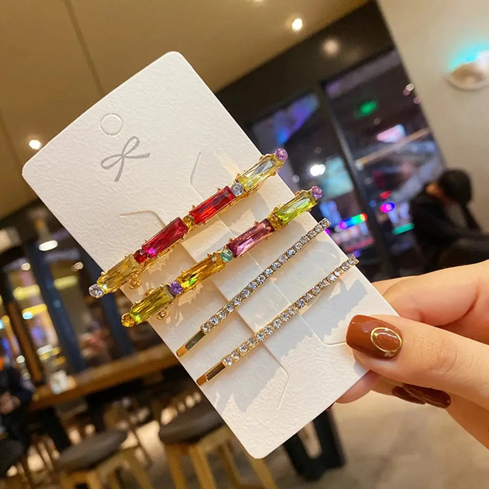 Fashion Crystal Hair Clips For Women and Girls, Pearl Hairpins, Rhinestone Barrette Sets, Geometric Hair Jewelry Accessories-hair accessories-SWEET T 52