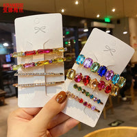 Fashion Crystal Hair Clips For Women and Girls, Pearl Hairpins, Rhinestone Barrette Sets, Geometric Hair Jewelry Accessories-hair accessories-SWEET T 52