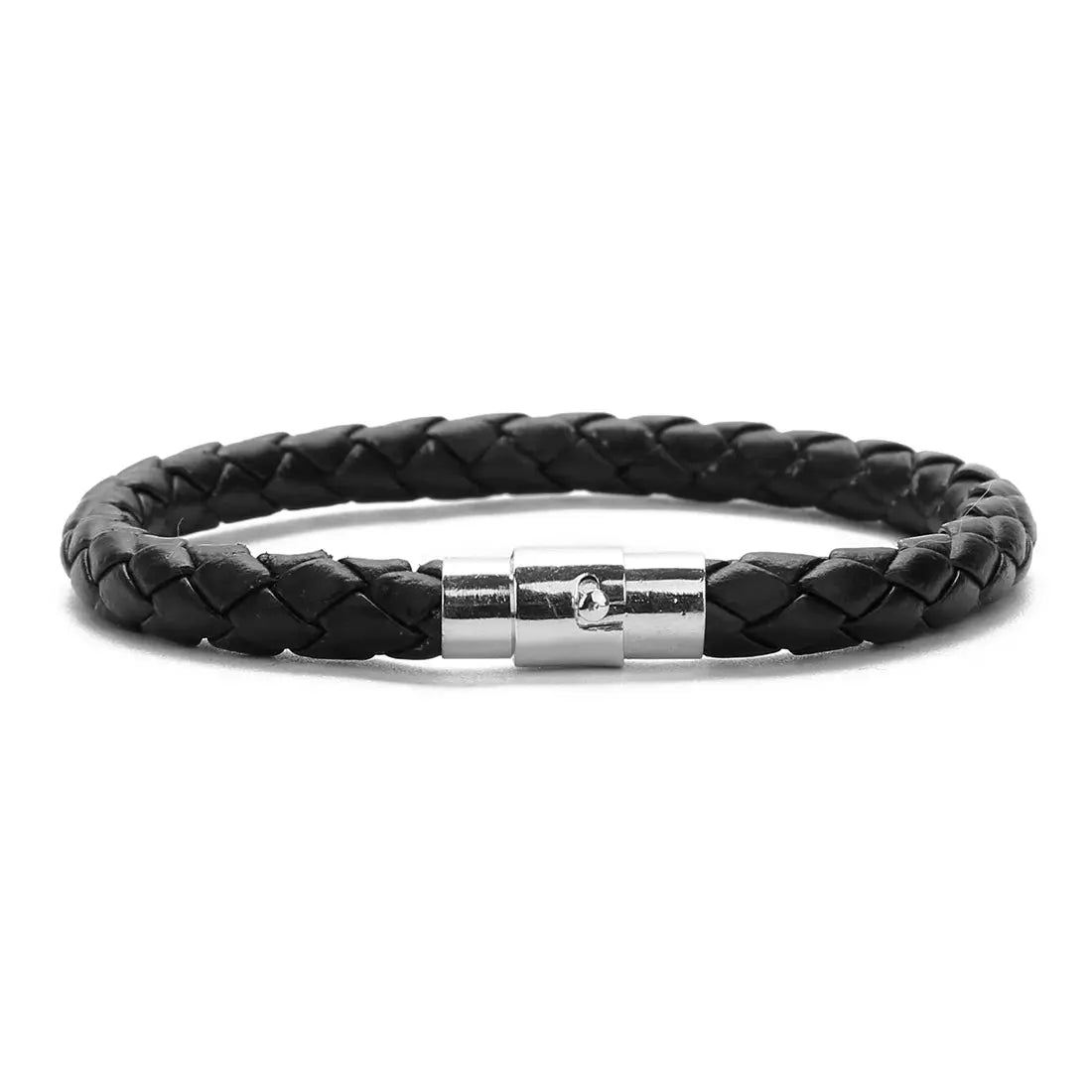Men's Multicolor Stainless Steel Button Leather Bracelet - DIY & Custom Logo Birthday/Valentine's Day Gift-Bracelet-SWEET T 52