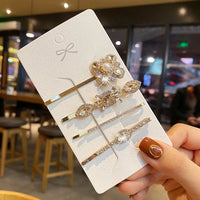 Fashion Crystal Hair Clips For Women and Girls, Pearl Hairpins, Rhinestone Barrette Sets, Geometric Hair Jewelry Accessories-hair accessories-SWEET T 52