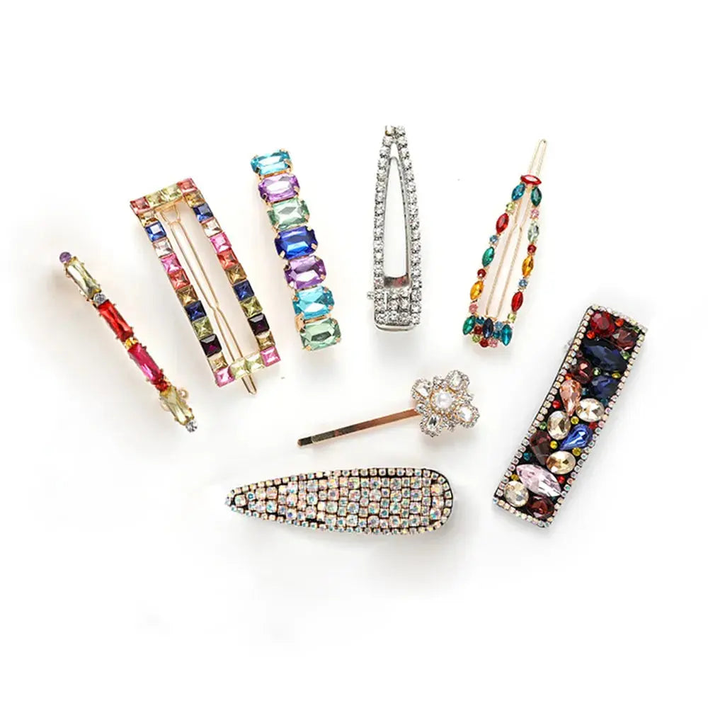 Fashion Crystal Hair Clips For Women and Girls, Pearl Hairpins, Rhinestone Barrette Sets, Geometric Hair Jewelry Accessories-hair accessories-SWEET T 52