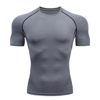 Quick Drying Elastic T-Shirt for Men & Boys, Anti-Wrinkle in 8 Solid Colors for Gym or Sports