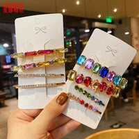 Fashion Crystal Hair Clips For Women and Girls, Pearl Hairpins, Rhinestone Barrette Sets, Geometric Hair Jewelry Accessories-hair accessories-SWEET T 52