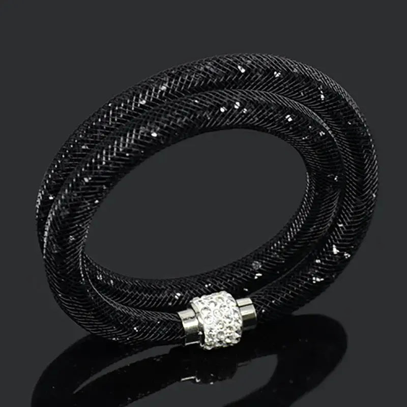 Crystal Mesh Net Double Bracelets, Multicolor Crystal Charm Bracelets For Women & Girls-Bracelet-SWEET T 52
