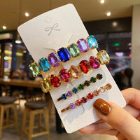 Fashion Crystal Hair Clips For Women and Girls, Pearl Hairpins, Rhinestone Barrette Sets, Geometric Hair Jewelry Accessories-hair accessories-SWEET T 52