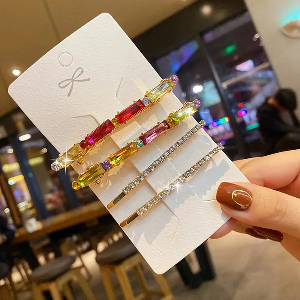 Fashion Crystal Hair Clips For Women and Girls, Pearl Hairpins, Rhinestone Barrette Sets, Geometric Hair Jewelry Accessories-hair accessories-SWEET T 52