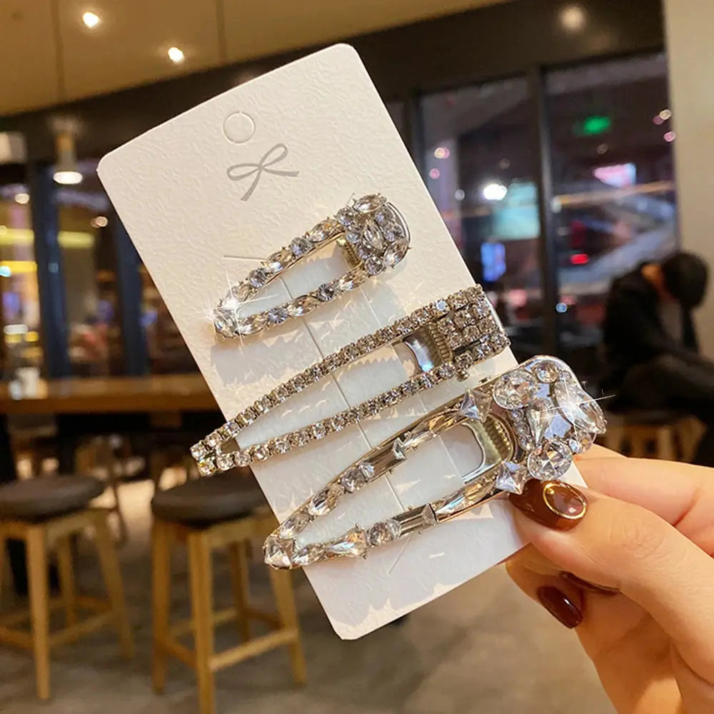 Fashion Crystal Hair Clips For Women and Girls, Pearl Hairpins, Rhinestone Barrette Sets, Geometric Hair Jewelry Accessories-hair accessories-SWEET T 52