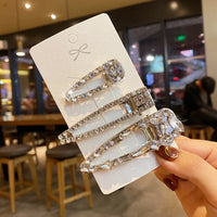 Fashion Crystal Hair Clips For Women and Girls, Pearl Hairpins, Rhinestone Barrette Sets, Geometric Hair Jewelry Accessories-hair accessories-SWEET T 52