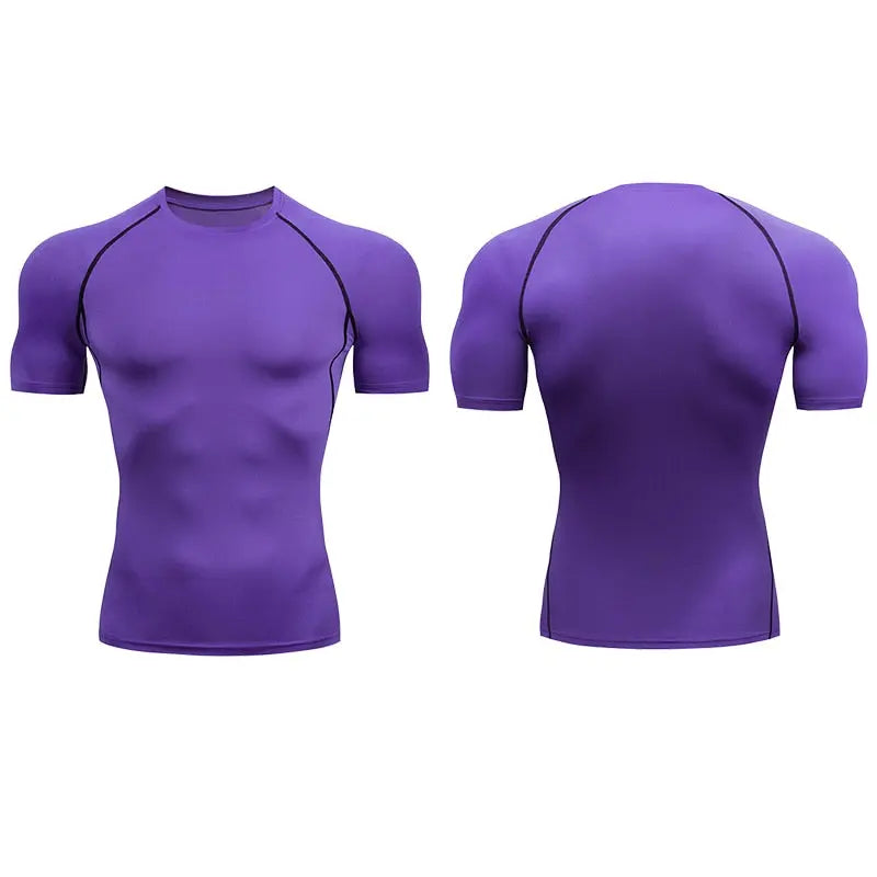 Quick Drying Elastic T-Shirt for Men & Boys, Anti-Wrinkle in 8 Solid Colors for Gym or Sports