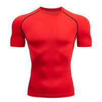 Quick Drying Elastic T-Shirt for Men & Boys, Anti-Wrinkle in 8 Solid Colors for Gym or Sports