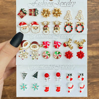 Christmas Festival or Gift Earrings for Women. Snowflake/Socks/Christmas Tree/Santa Claus/Wreath