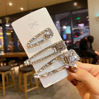 Fashion Crystal Hair Clips For Women and Girls, Pearl Hairpins, Rhinestone Barrette Sets, Geometric Hair Jewelry Accessories-hair accessories-SWEET T 52