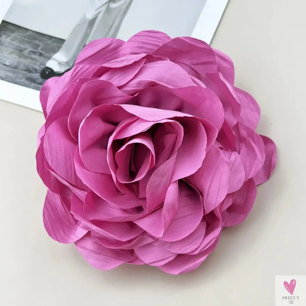 Large Flower - 16 cm Temperament Brooch Pin/Hair Pin - Handmade Flower, Versatile Clothing Accessory, Chest Flower Corsage Sweet T 52