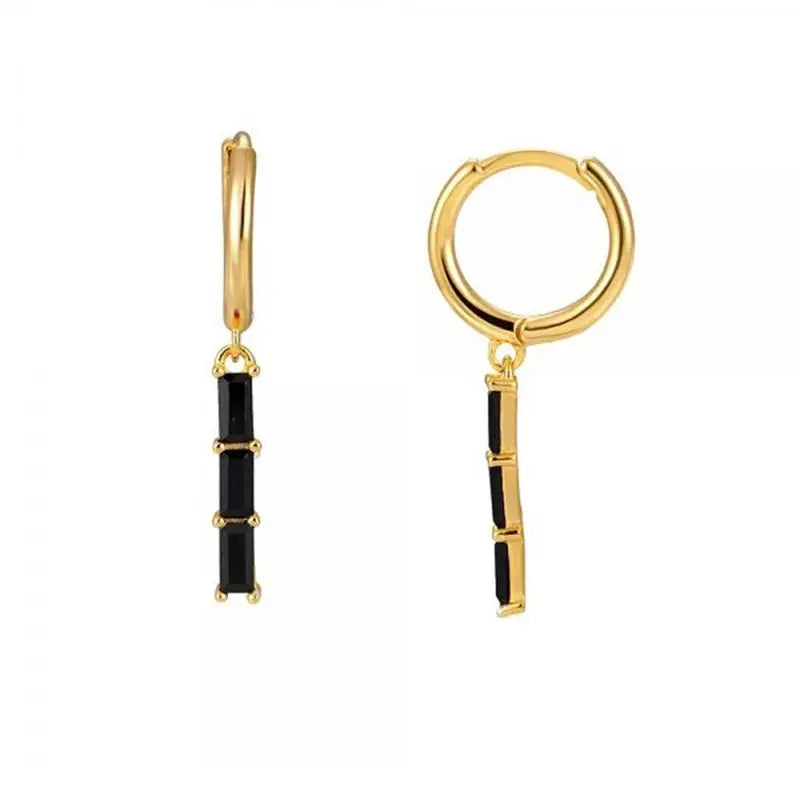 Gold Color Cute Water Drop Earrings For Women & Girls - Zircon Piercing Huggies/Hoop Dangle Earrings-earrings-SWEET T 52