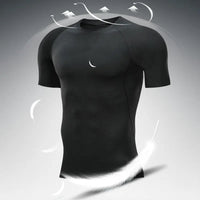 Quick Drying Elastic T-Shirt for Men & Boys, Anti-Wrinkle in 8 Solid Colors for Gym or Sports