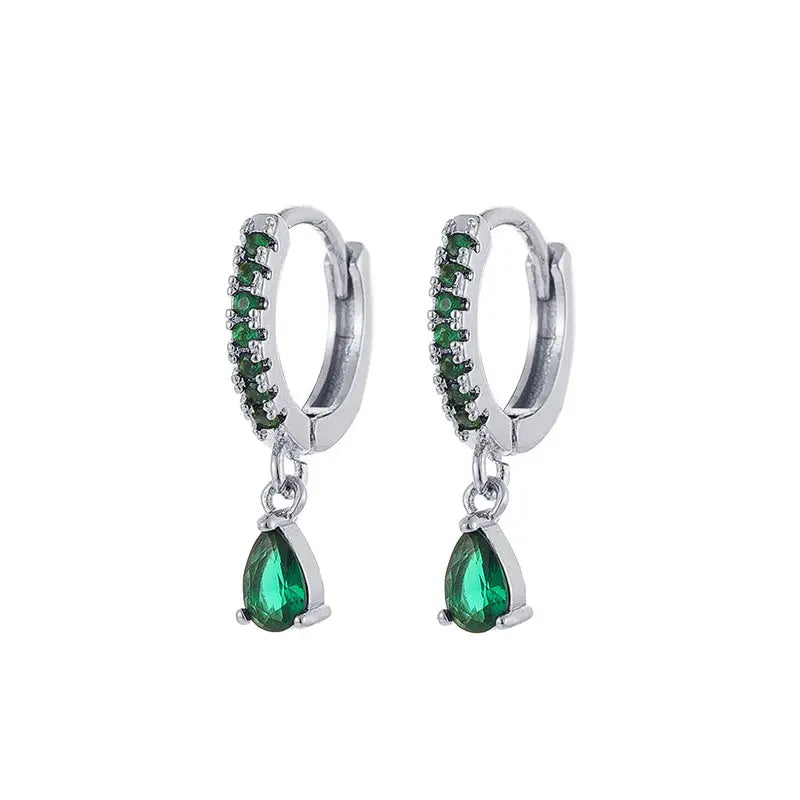 Gold Color Cute Water Drop Earrings For Women & Girls - Zircon Piercing Huggies/Hoop Dangle Earrings-earrings-SWEET T 52