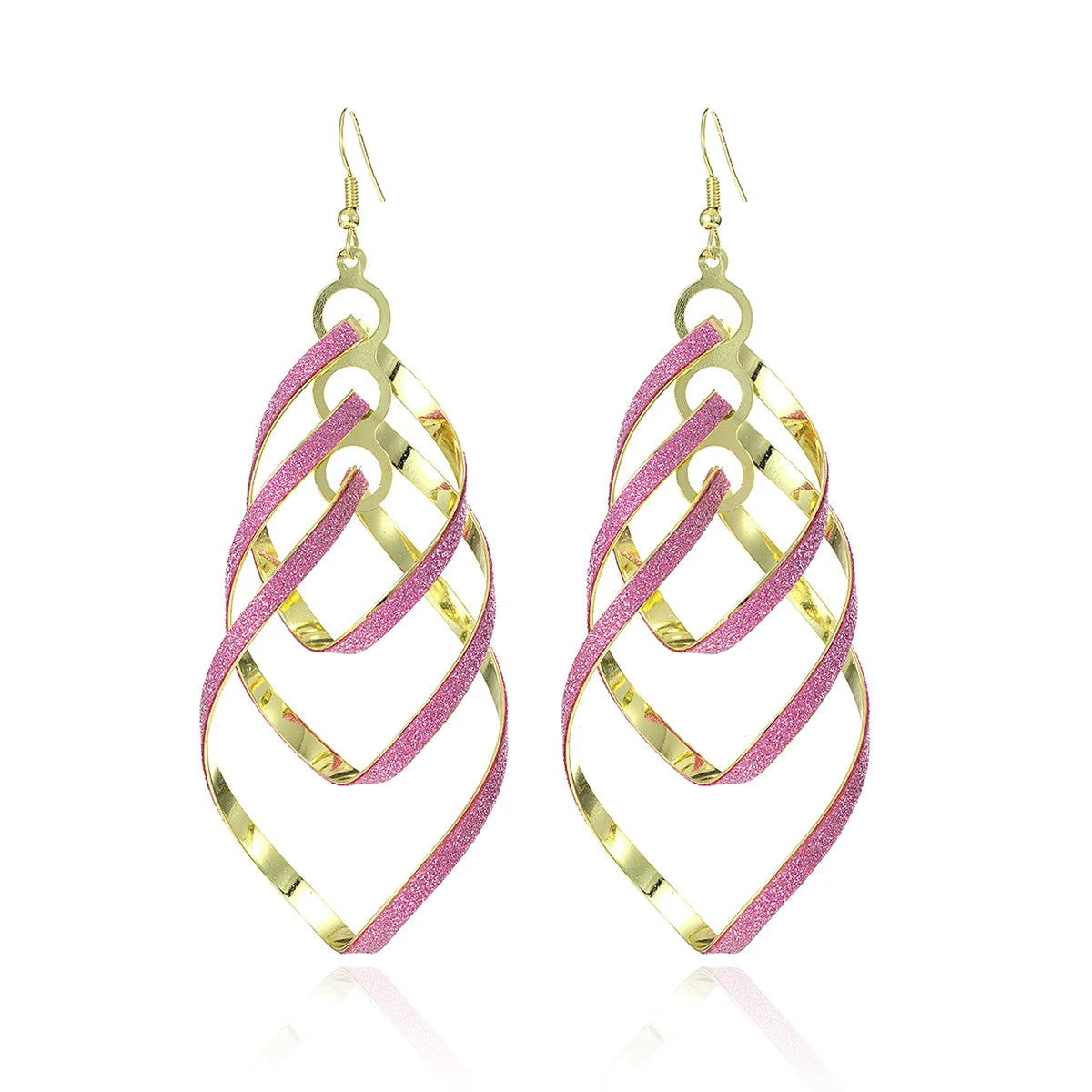 Floating Earrings - Valentine's Day/Love Pendant Earrings. Elegant Long Women's Floating Hook Earrings, Elongated Metal Pendant