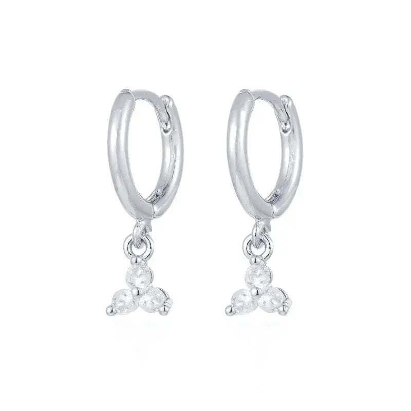 Gold Color Cute Water Drop Earrings For Women & Girls - Zircon Piercing Huggies/Hoop Dangle Earrings-earrings-SWEET T 52