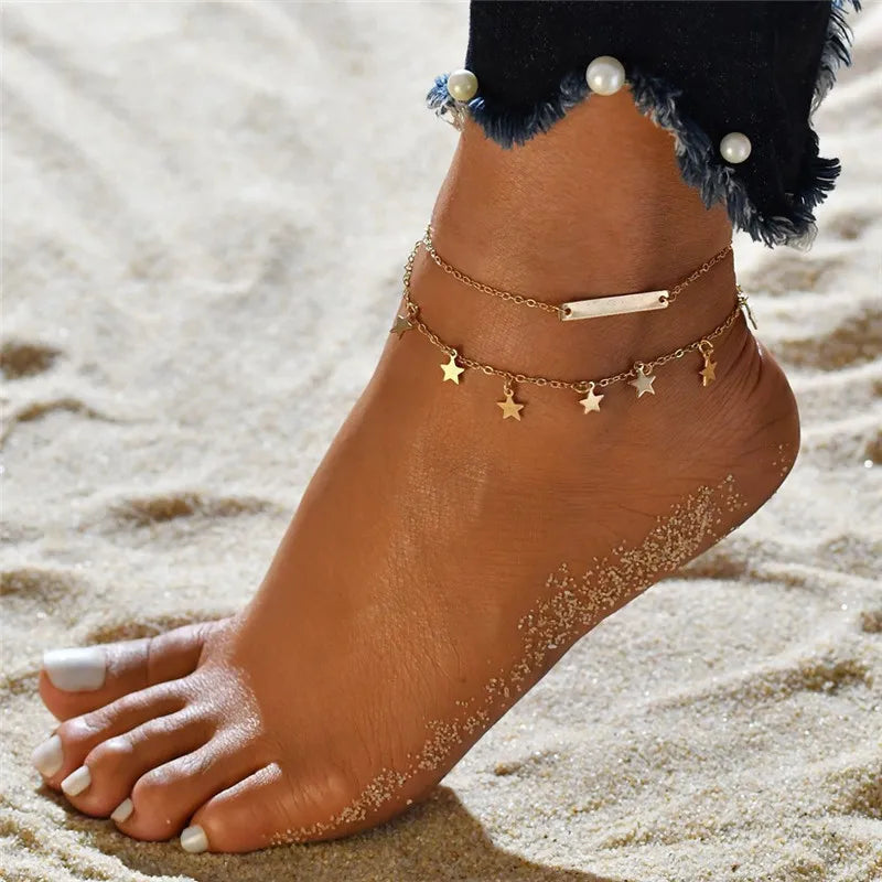 Fine Pretty Anklet Ankle Bracelet - Cheville Barefoot Sandals Foot Jewelry, Leg Chain On Foot Pulsera Tobillo for Women