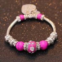 Natural Stone Bracelets - Gold Color Metal, Star Charm, White Beads, Elastic Bracelet. Luxury Fashion Jewelry Bracelets for Women