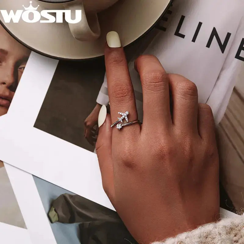 925 Sterling Silver Open Adjustable Rings for Women & Girls. Wedding, Engagement, Anniversary or Gift Rings-ring-SWEET T 52