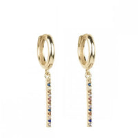 Gold Color Cute Water Drop Earrings For Women & Girls - Zircon Piercing Huggies/Hoop Dangle Earrings-earrings-SWEET T 52