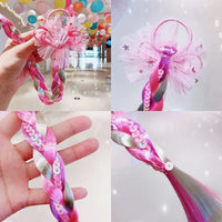 Girls Unicorn Hair Bow Kids Rainbow Hair Tie Princess Accessories Toddler Snowflake Elastics Baby Accessories No Damage Braid