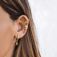 Gold Color Cute Water Drop Earrings For Women & Girls - Zircon Piercing Huggies/Hoop Dangle Earrings-earrings-SWEET T 52