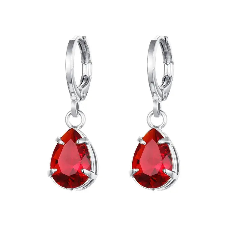 Gold Color Cute Water Drop Earrings For Women & Girls - Zircon Piercing Huggies/Hoop Dangle Earrings-earrings-SWEET T 52