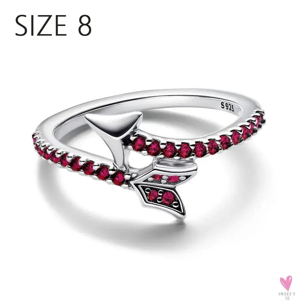 S925 Sterling Silver Valentine's Day Red Series, Red Heart Charm, Bow, Ring, Heart Necklace, Bracelet - DIY for Women SWEET T 52