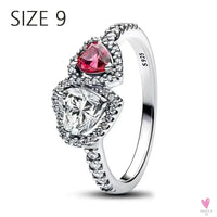 S925 Sterling Silver Valentine's Day Red Series, Red Heart Charm, Bow, Ring, Heart Necklace, Bracelet - DIY for Women SWEET T 52