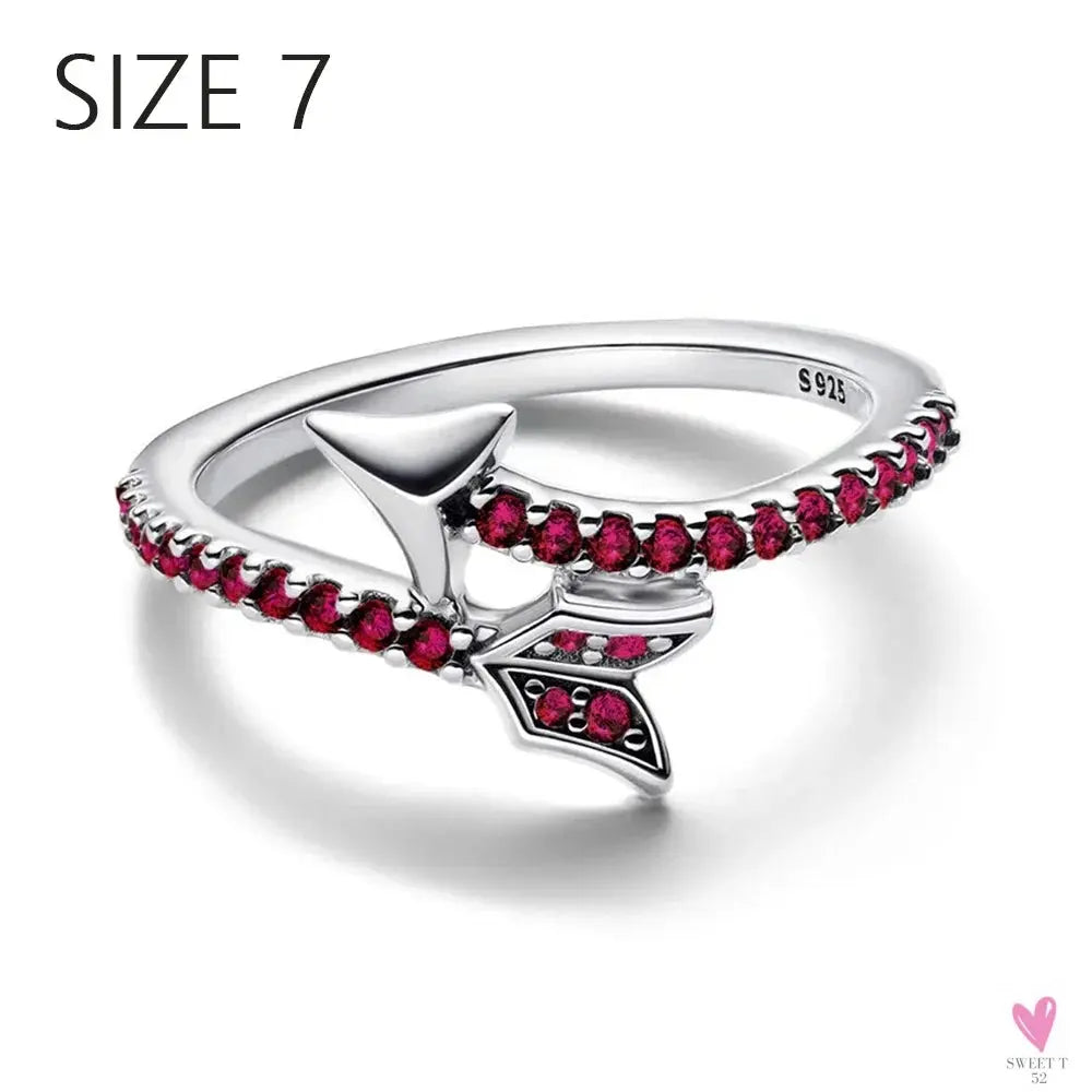 S925 Sterling Silver Valentine's Day Red Series, Red Heart Charm, Bow, Ring, Heart Necklace, Bracelet - DIY for Women SWEET T 52