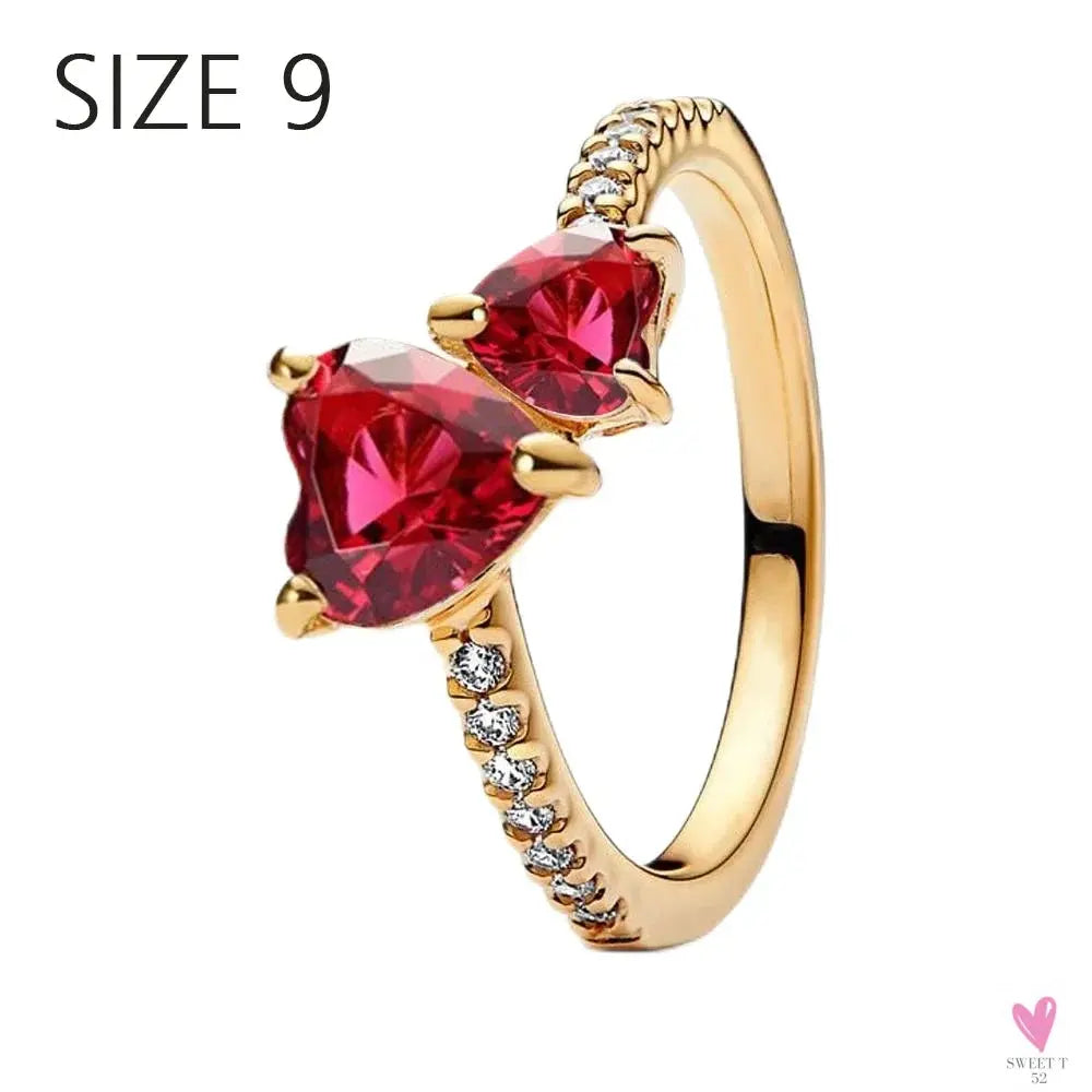 S925 Sterling Silver Valentine's Day Red Series, Red Heart Charm, Bow, Ring, Heart Necklace, Bracelet - DIY for Women SWEET T 52
