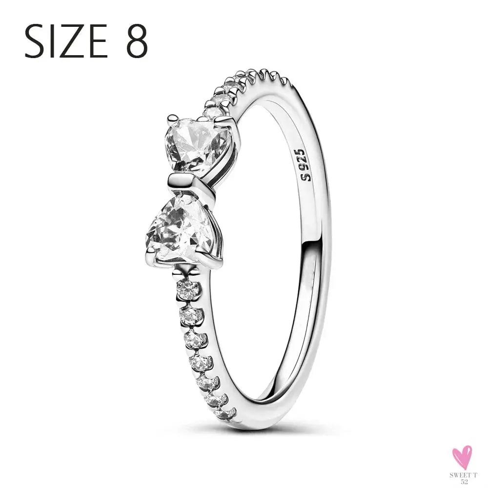 S925 Sterling Silver Valentine's Day Red Series, Red Heart Charm, Bow, Ring, Heart Necklace, Bracelet - DIY for Women SWEET T 52
