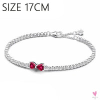 S925 Sterling Silver Valentine's Day Red Series, Red Heart Charm, Bow, Ring, Heart Necklace, Bracelet - DIY for Women SWEET T 52