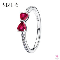 S925 Sterling Silver Valentine's Day Red Series, Red Heart Charm, Bow, Ring, Heart Necklace, Bracelet - DIY for Women SWEET T 52