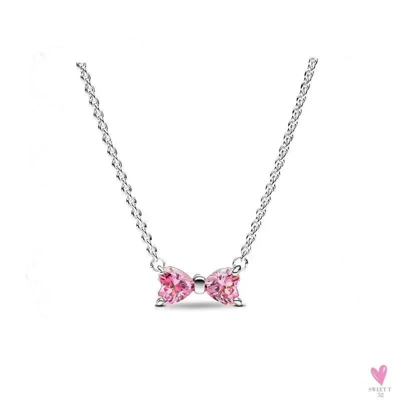 S925 Sterling Silver Valentine's Day Red Series, Red Heart Charm, Bow, Ring, Heart Necklace, Bracelet - DIY for Women SWEET T 52