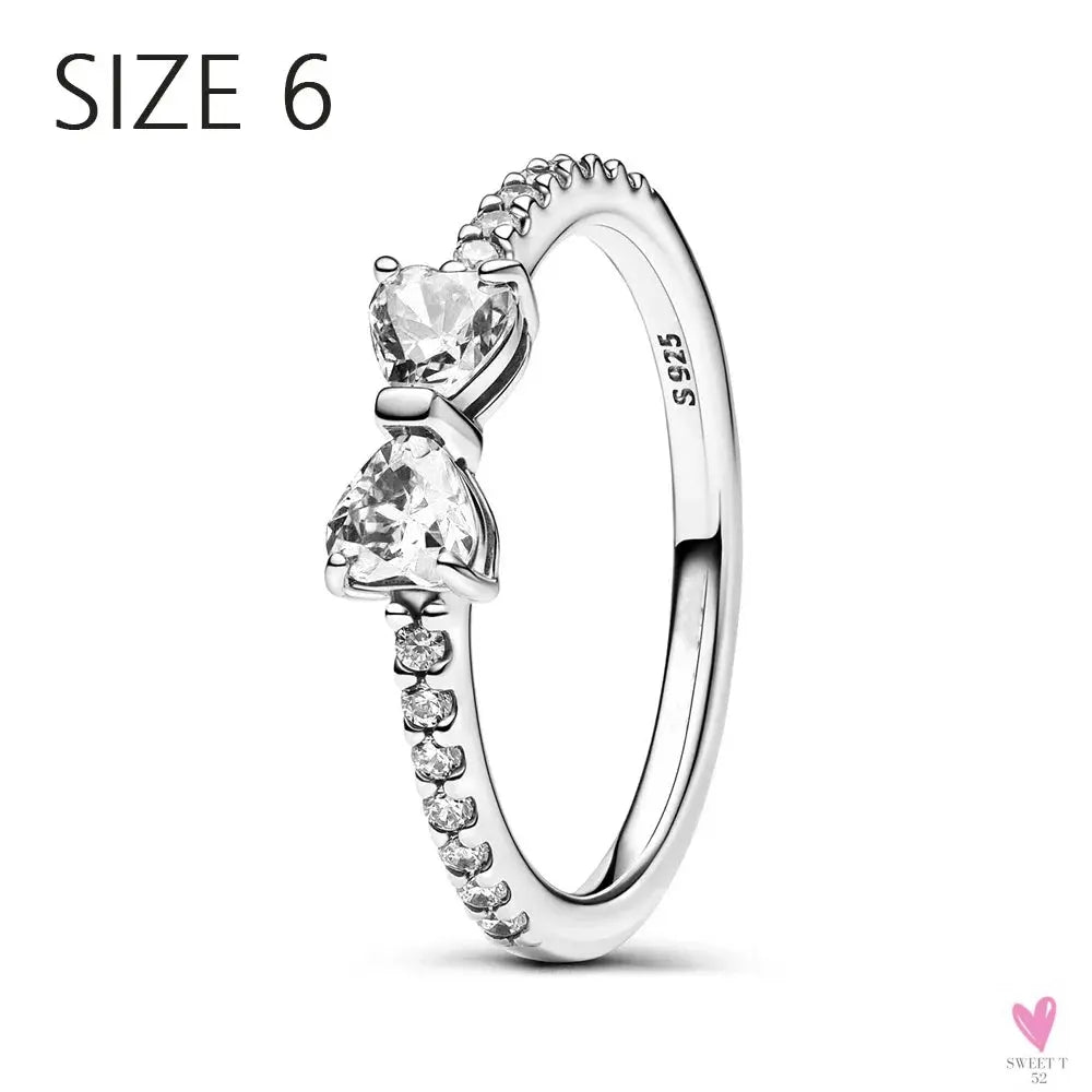 S925 Sterling Silver Valentine's Day Red Series, Red Heart Charm, Bow, Ring, Heart Necklace, Bracelet - DIY for Women SWEET T 52