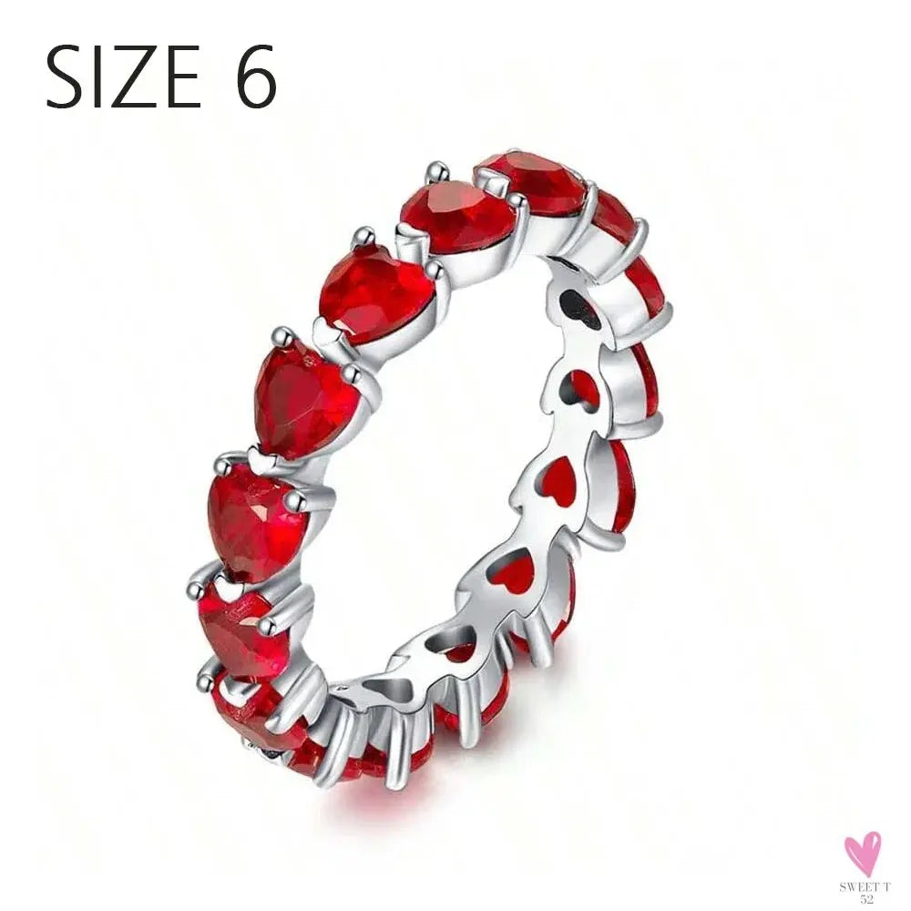 S925 Sterling Silver Valentine's Day Red Series, Red Heart Charm, Bow, Ring, Heart Necklace, Bracelet - DIY for Women SWEET T 52