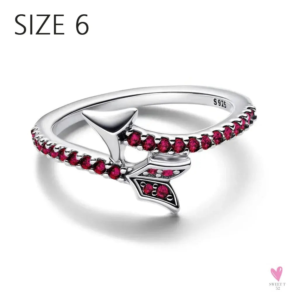 S925 Sterling Silver Valentine's Day Red Series, Red Heart Charm, Bow, Ring, Heart Necklace, Bracelet - DIY for Women SWEET T 52