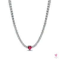 S925 Sterling Silver Valentine's Day Red Series, Red Heart Charm, Bow, Ring, Heart Necklace, Bracelet - DIY for Women SWEET T 52
