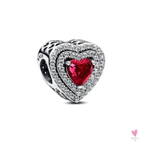 S925 Sterling Silver Valentine's Day Red Series, Red Heart Charm, Bow, Ring, Heart Necklace, Bracelet - DIY for Women SWEET T 52