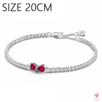 S925 Sterling Silver Valentine's Day Red Series, Red Heart Charm, Bow, Ring, Heart Necklace, Bracelet - DIY for Women SWEET T 52